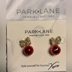 Park Lane Red and Gold dazzle drop Earrings